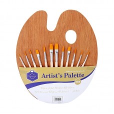 Keep Smiling  Artist Brushes & Palette Set / 12 Pcs
